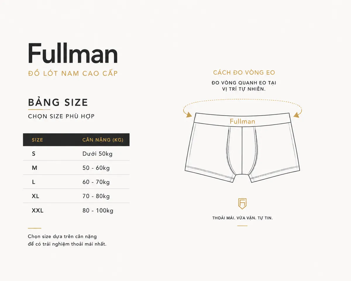 Cách chọn size đồ lót nam chuẩn 100% — Không còn lo quá chật hay quá rộng